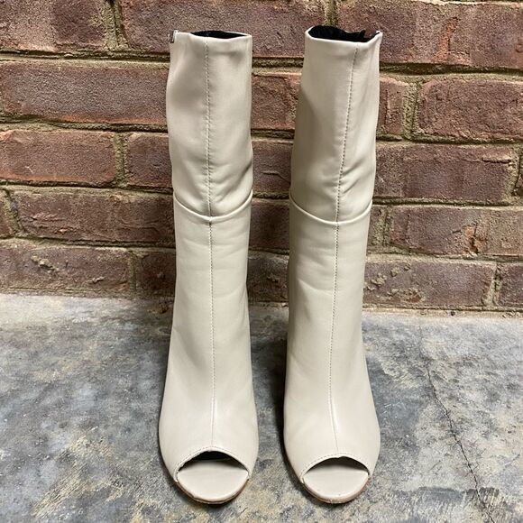 Calvin Klein Kaiya Cream Peep Toe Heeled Boots Size 6 - Picture 2 of 12